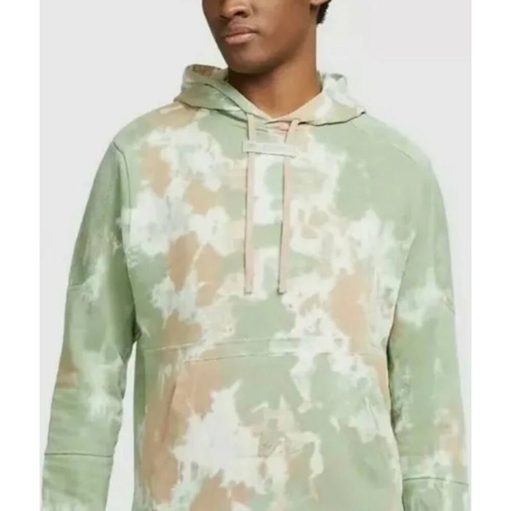 Nike Sportswear Men's French Terry Tie Dye Hoodie M Green Long Sleeves Pullover